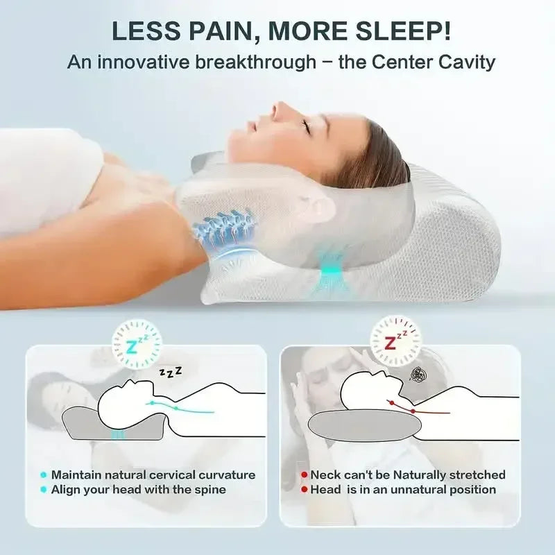 Horn Butterfly Pillow Neck Pillow Sleeping Pillow Slow Rebound Memory Pillow Cervical Spine Pillow Core Lined Pillowcase Pillow