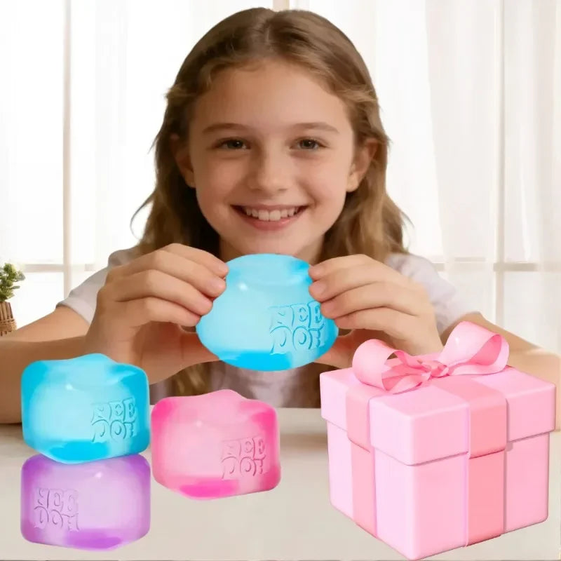 Squishy toys Nee Doh Jellyfish & Cube Squish Toy, Soft Jelly Squeeze Stress Relief Fidget Toy, Sensory NeeDoh for Kids & Adults