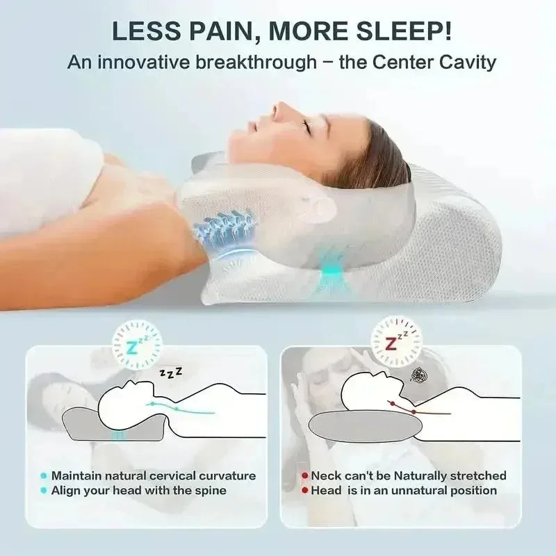 Horn Butterfly Pillow Neck Pillow Sleeping Pillow Slow Rebound Memory Pillow Cervical Spine Pillow Core Lined Pillowcase Pillow