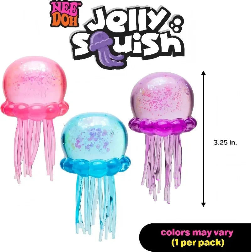 Squishy toys Nee Doh Jellyfish & Cube Squish Toy, Soft Jelly Squeeze Stress Relief Fidget Toy, Sensory NeeDoh for Kids & Adults
