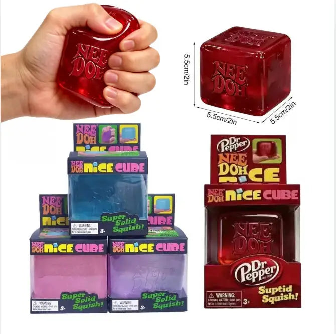 Squishy toys Nee Doh Jellyfish & Cube Squish Toy, Soft Jelly Squeeze Stress Relief Fidget Toy, Sensory NeeDoh for Kids & Adults