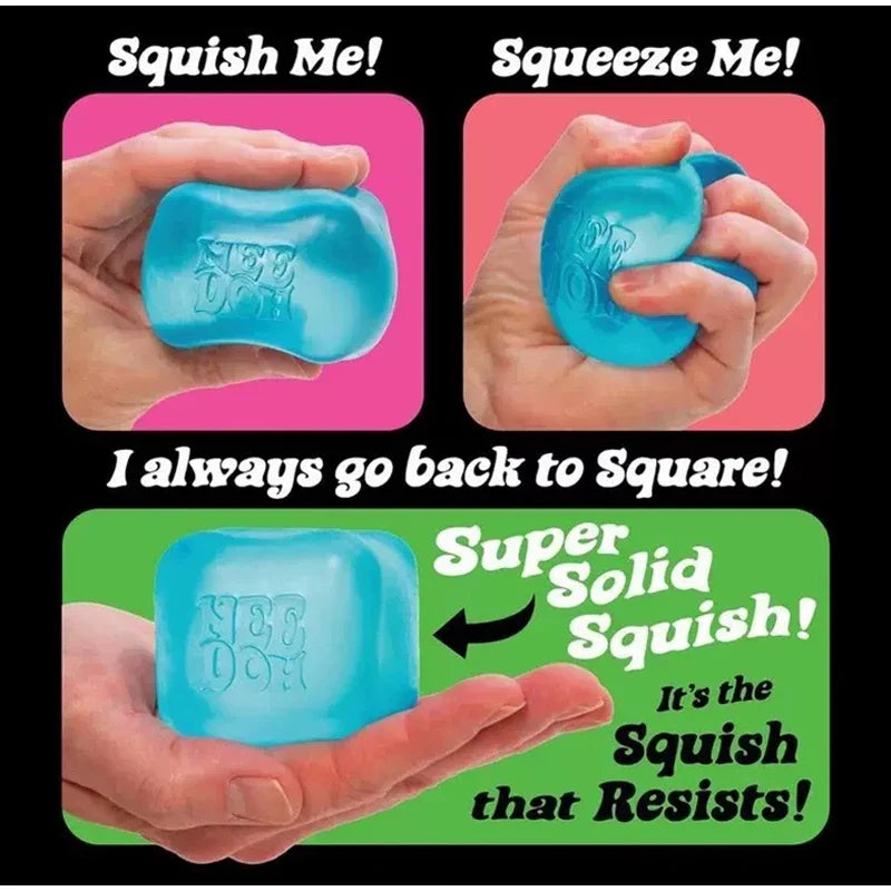 Squishy toys Nee Doh Jellyfish & Cube Squish Toy, Soft Jelly Squeeze Stress Relief Fidget Toy, Sensory NeeDoh for Kids & Adults