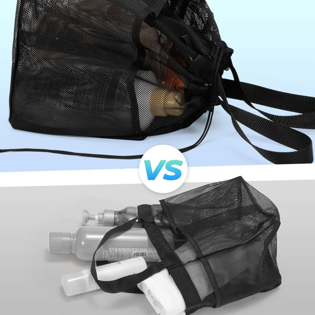 Mesh Shower Caddy Portable Travel Hangable Drawstring Bag Mesh Shower Bag Organizer Quick Dry Tote Bag Bathroom Storage Bag