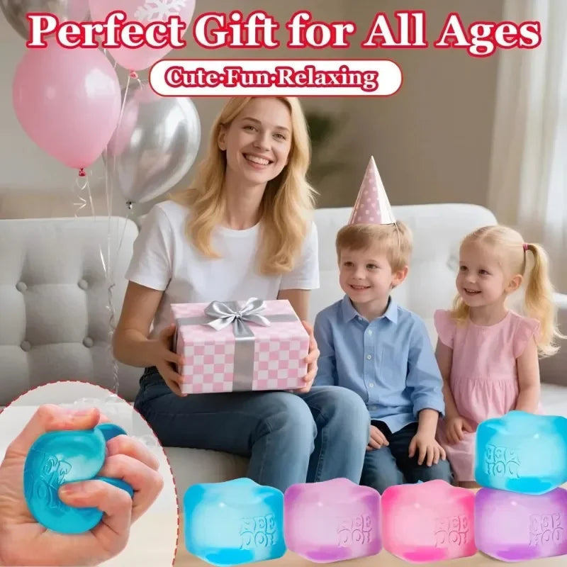 Squishy toys Nee Doh Jellyfish & Cube Squish Toy, Soft Jelly Squeeze Stress Relief Fidget Toy, Sensory NeeDoh for Kids & Adults
